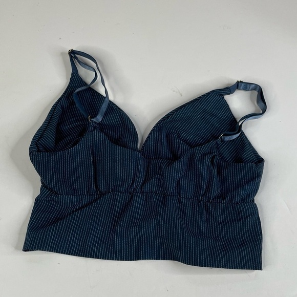 Commando Longline Bralette Blue Striped Size Small/Medium - Picture 2 of 3